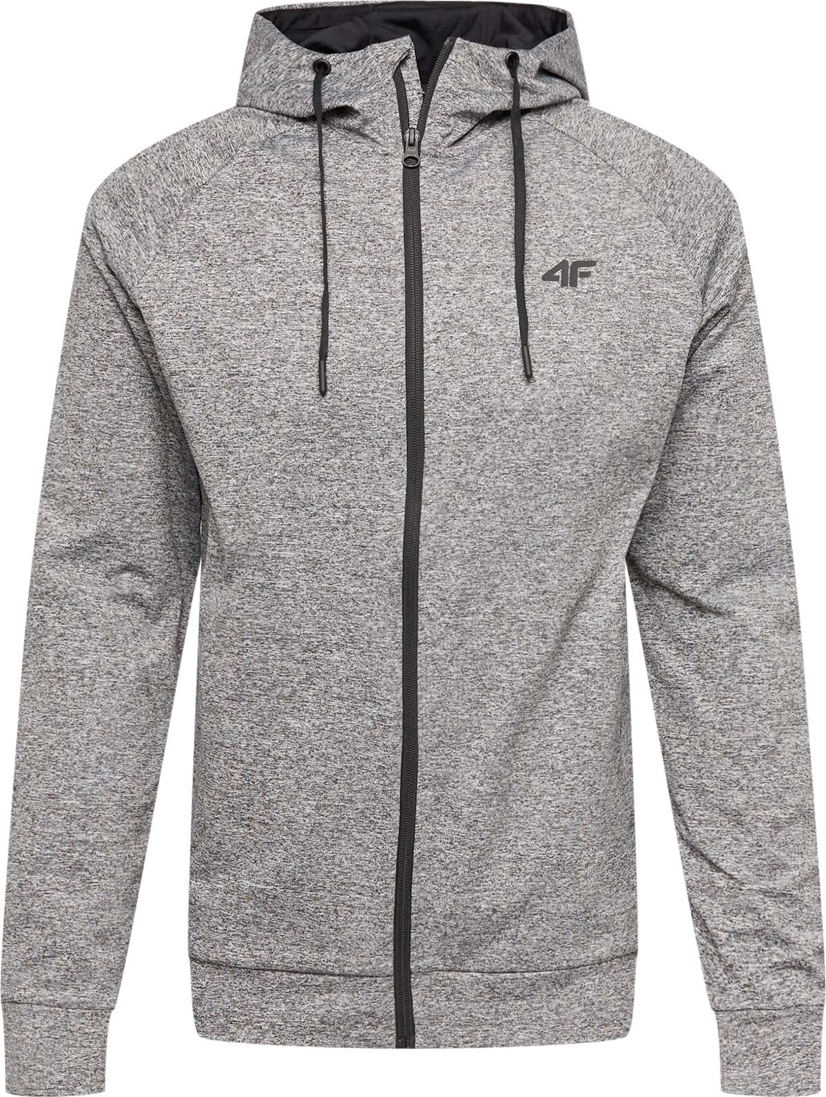 4F Sportovní mikina šedý melír / černá