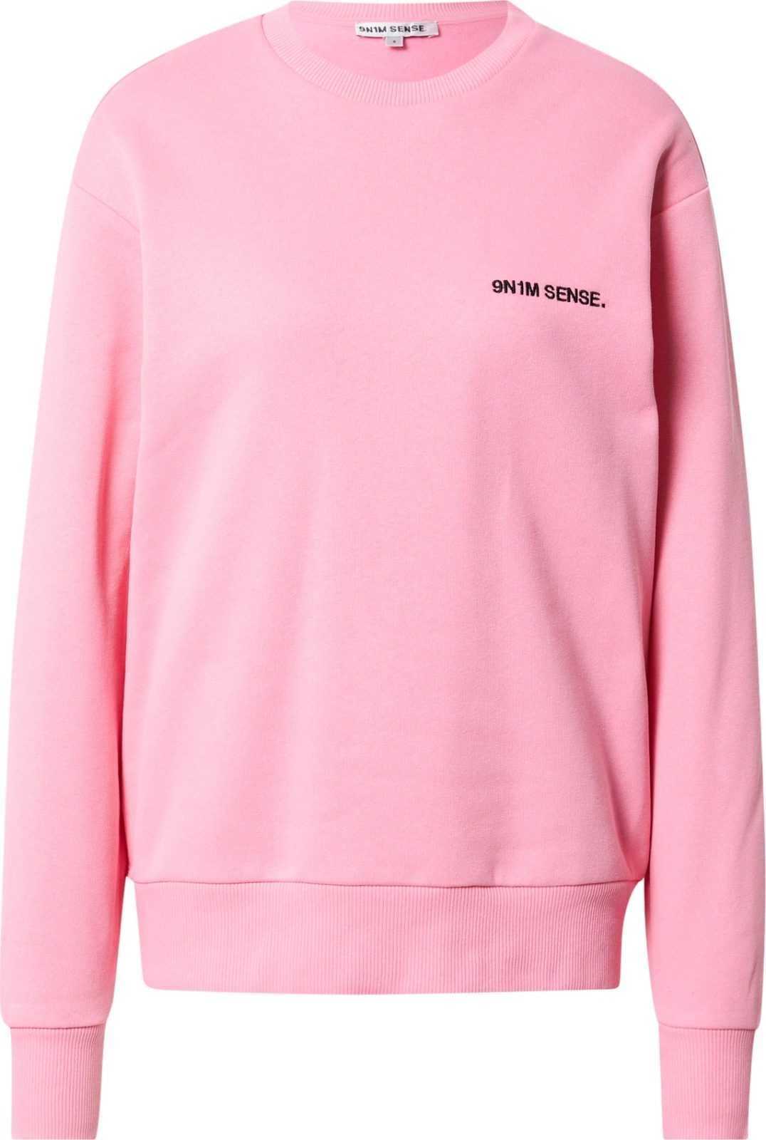 9N1M SENSE Mikina pink / černá