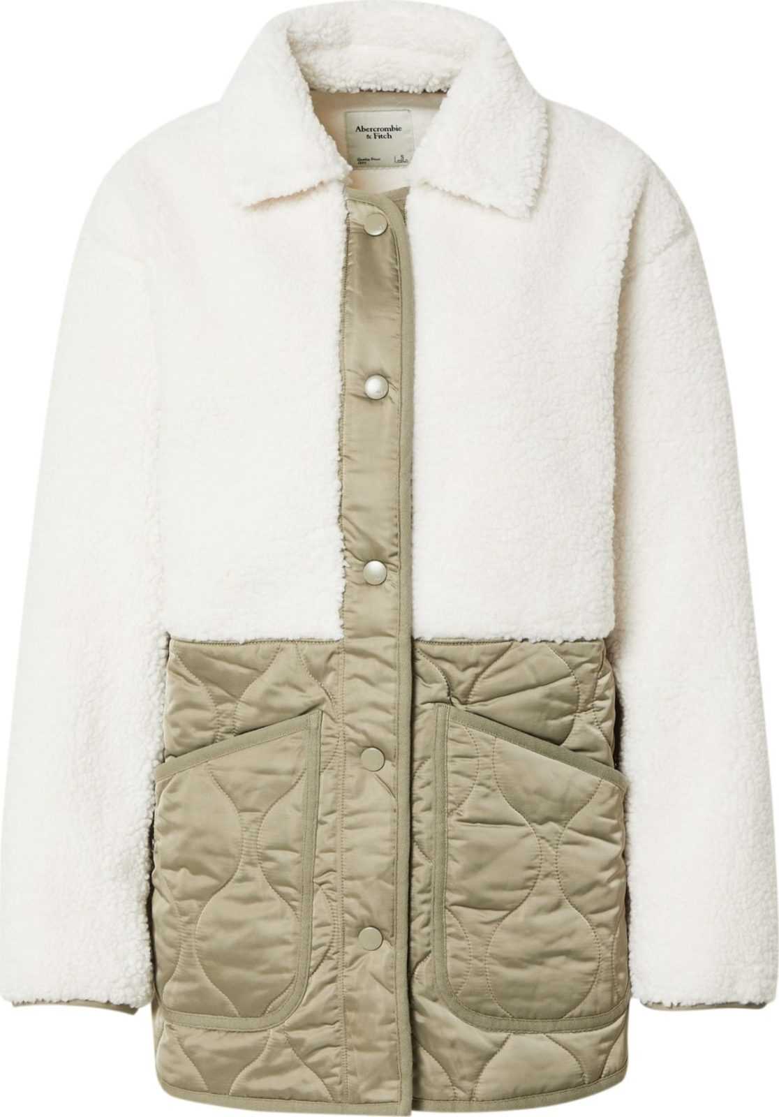 Abercrombie & Fitch Přechodná bunda béžová / olivová