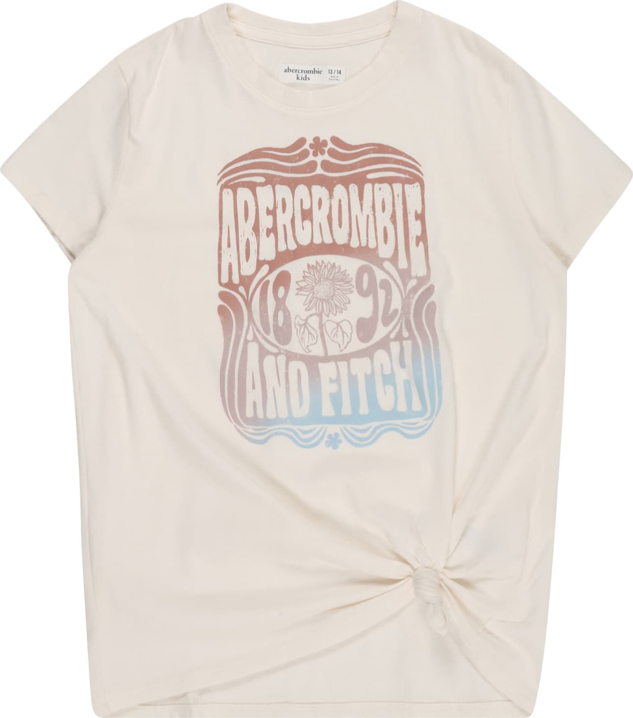 Abercrombie & Fitch Tričko béžová / světlemodrá / pastelově červená