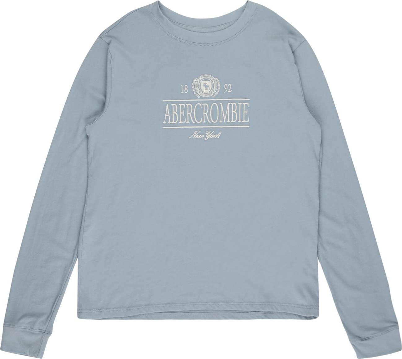 Abercrombie & Fitch Tričko kouřově modrá / bílá
