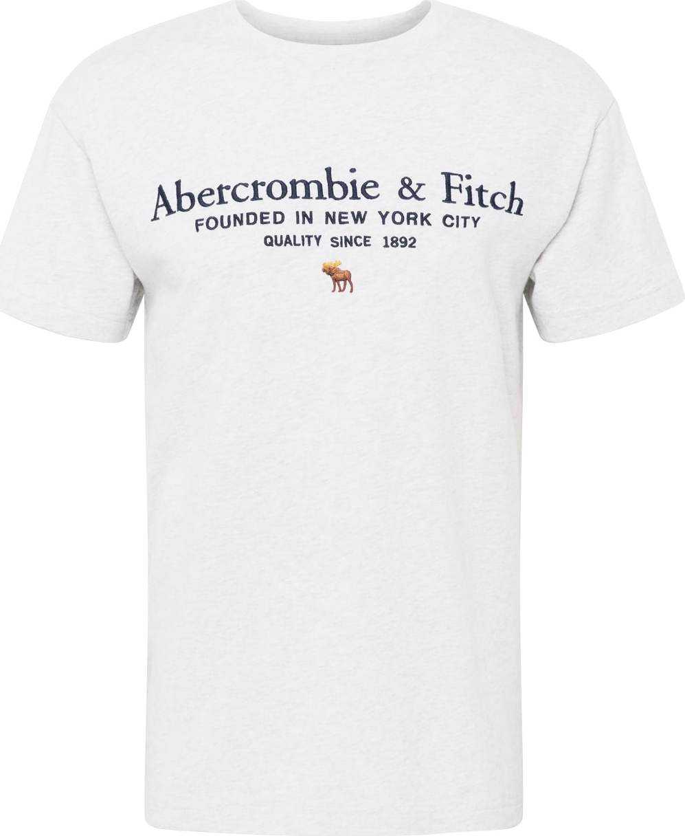 Abercrombie & Fitch Tričko námořnická modř / světle hnědá / šedý melír