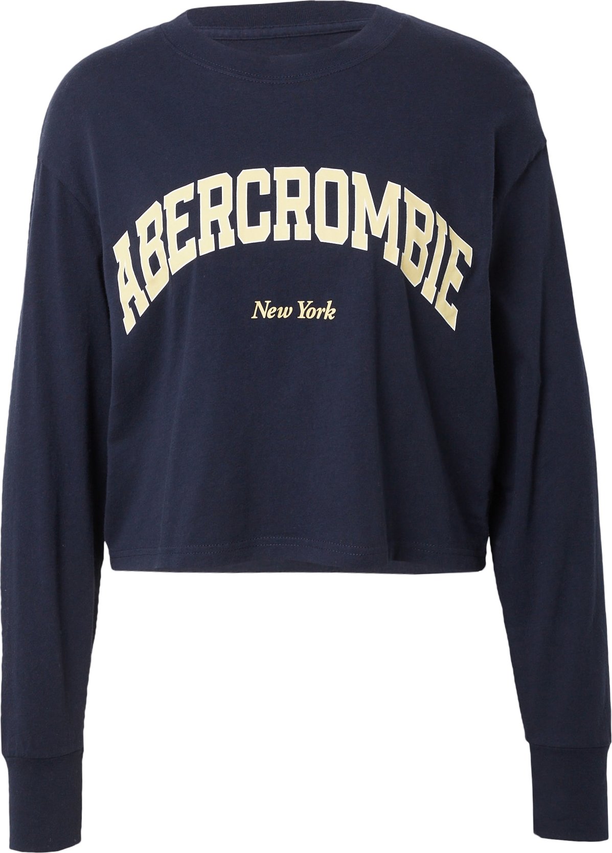 Abercrombie & Fitch Tričko světle béžová / námořnická modř / bílá