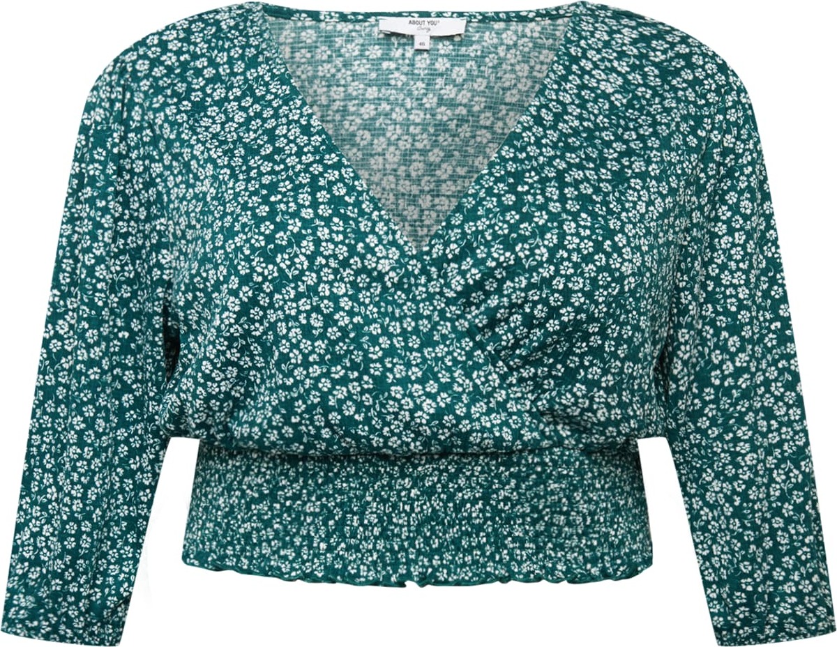 ABOUT YOU Curvy Tričko 'Laura' zelená / bílá