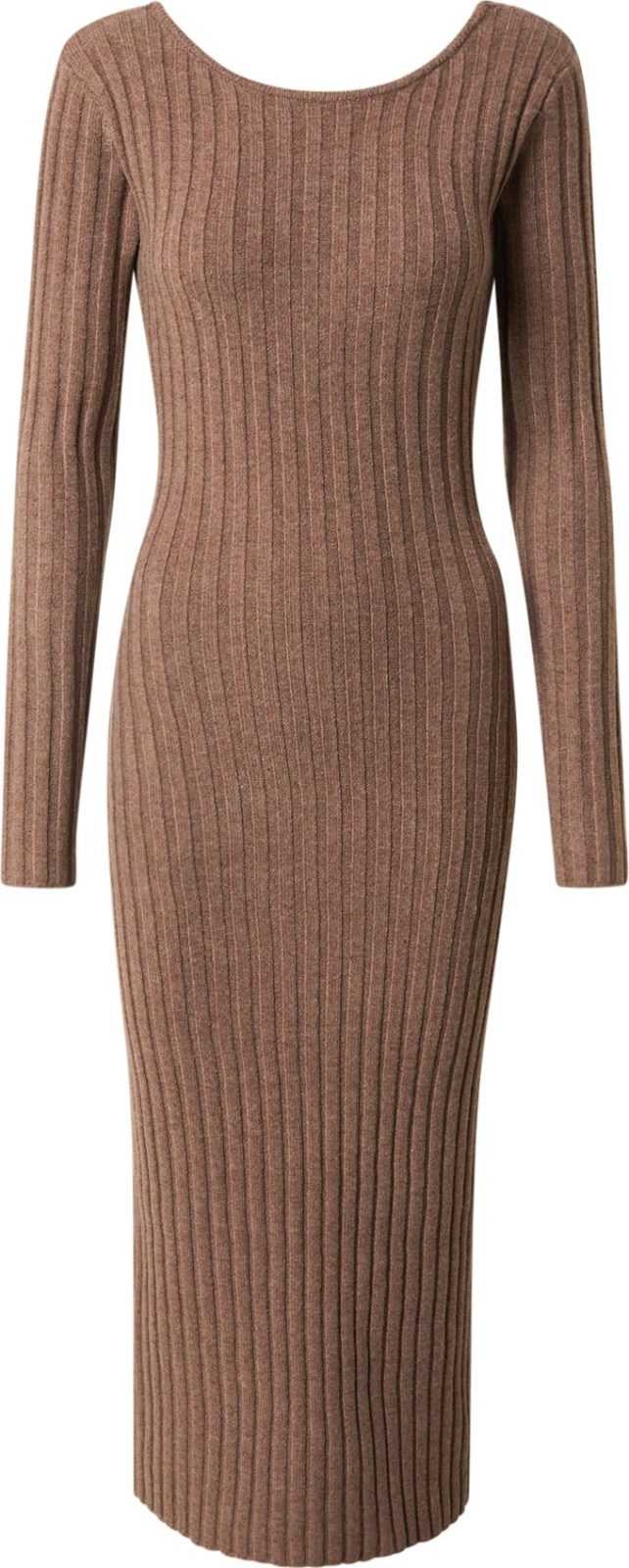 ABOUT YOU x Millane Úpletové šaty 'Malina' hnědá