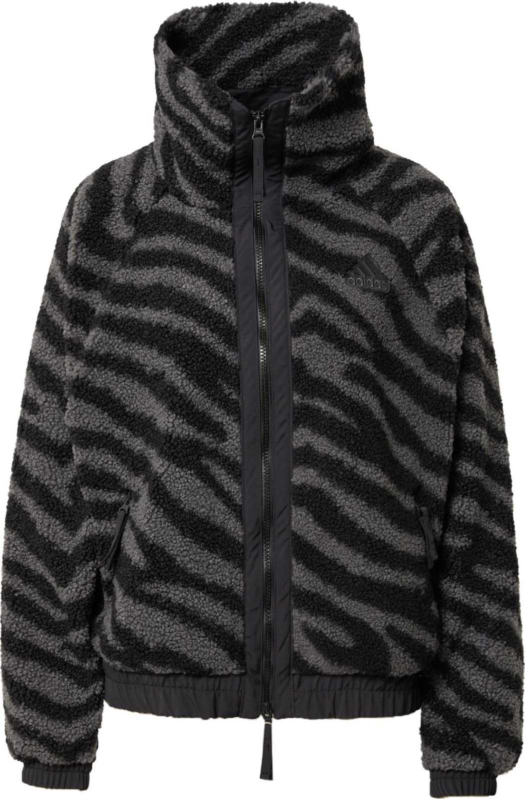 ADIDAS SPORTSWEAR Funkční fleecová mikina šedá / černá