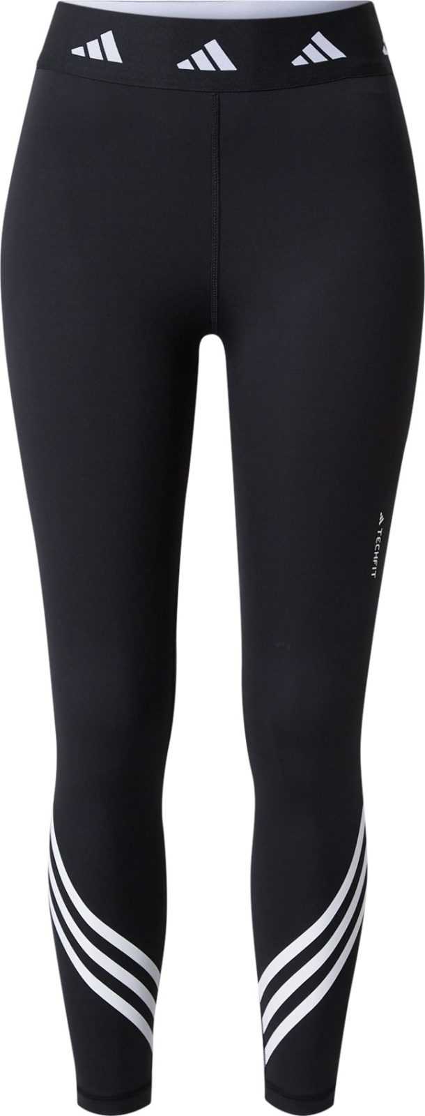ADIDAS PERFORMANCE Sportovní kalhoty černá / bílá