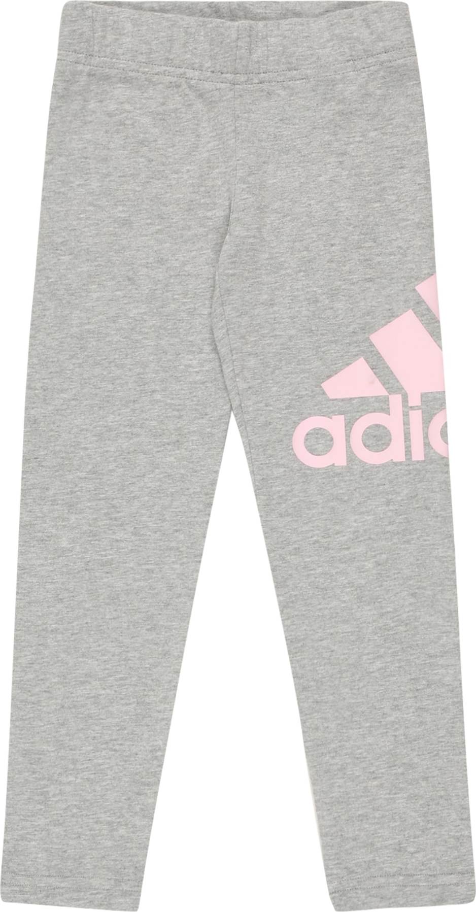 ADIDAS SPORTSWEAR Sportovní kalhoty šedý melír / růžová