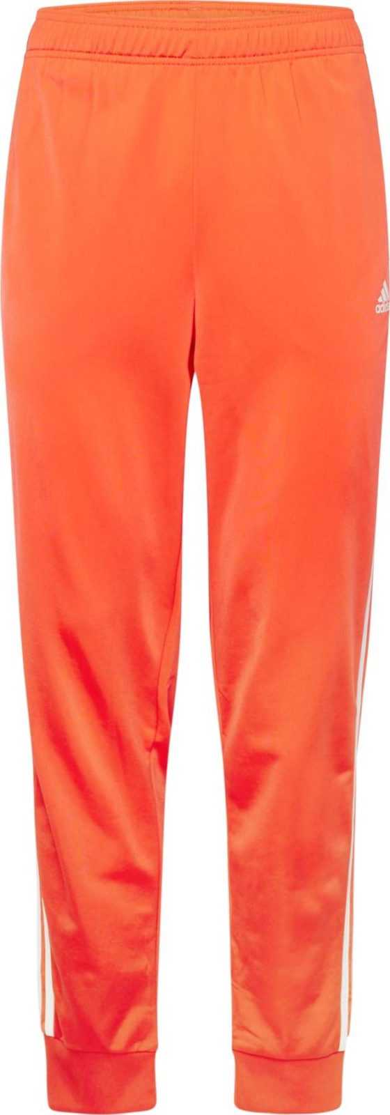 ADIDAS SPORTSWEAR Sportovní kalhoty oranžově červená / bílá