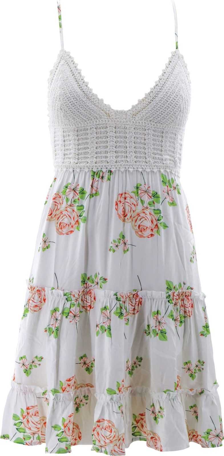 AIKI KEYLOOK Letní šaty světle zelená / lososová / růže / offwhite