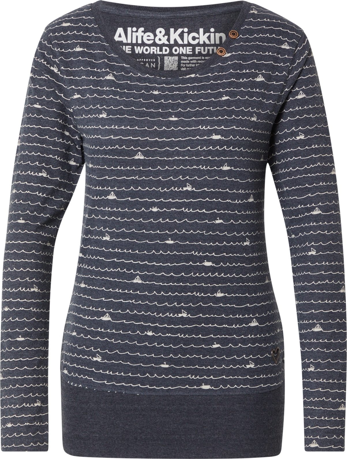 Alife and Kickin Tričko 'ConnyAK' marine modrá / bílá