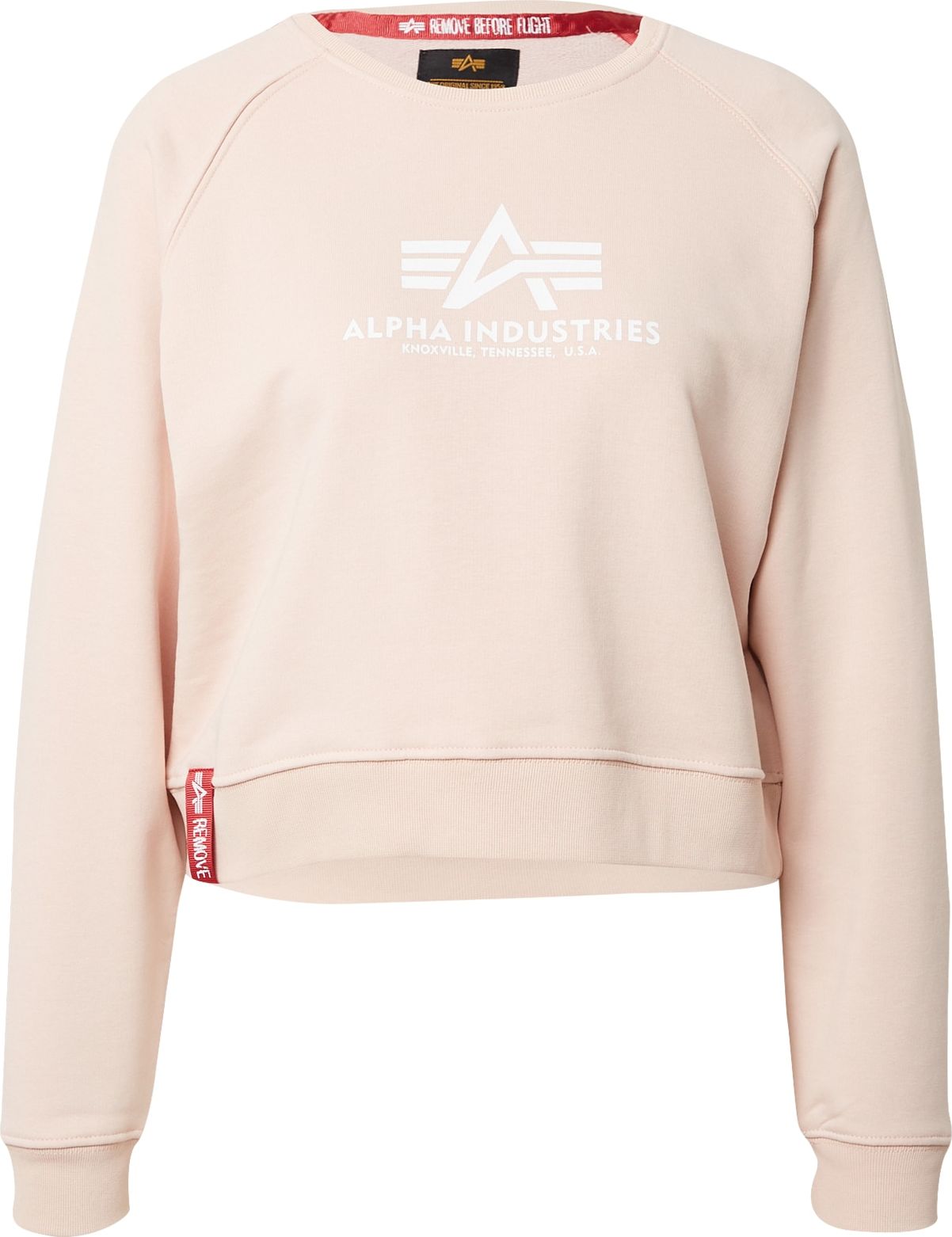 ALPHA INDUSTRIES Mikina broskvová / bílá