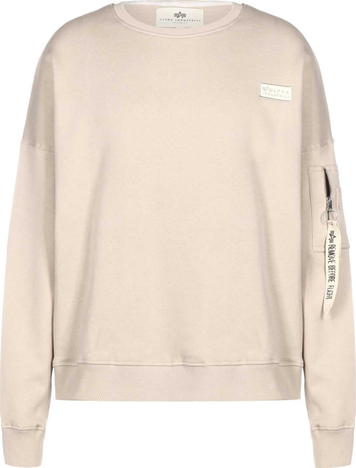 ALPHA INDUSTRIES Mikina béžová / starobéžová