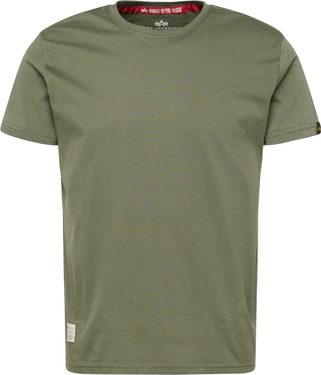 ALPHA INDUSTRIES Tričko enciánová modrá / olivová / ohnivá červená / přírodní bílá