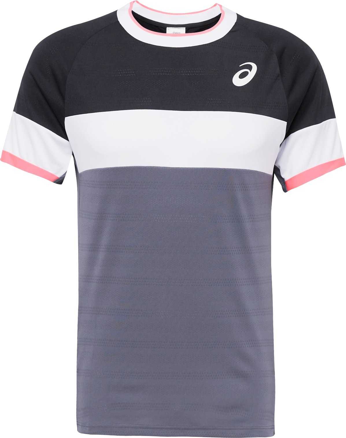ASICS Funkční tričko marine modrá / světle růžová / černá / bílá