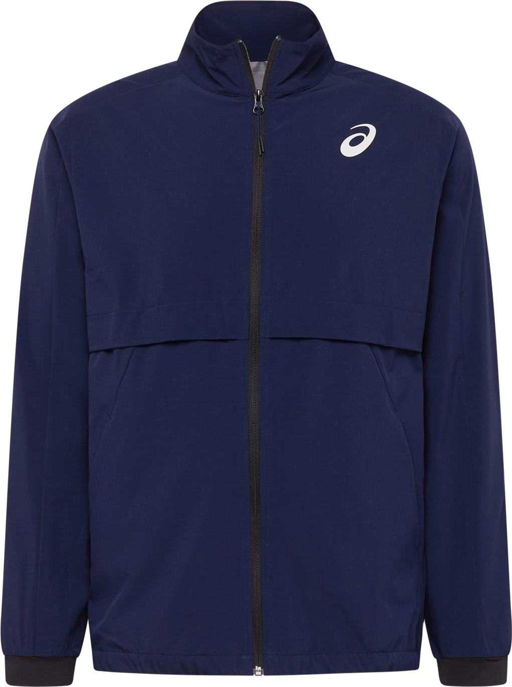 ASICS Sportovní bunda noční modrá / bílá