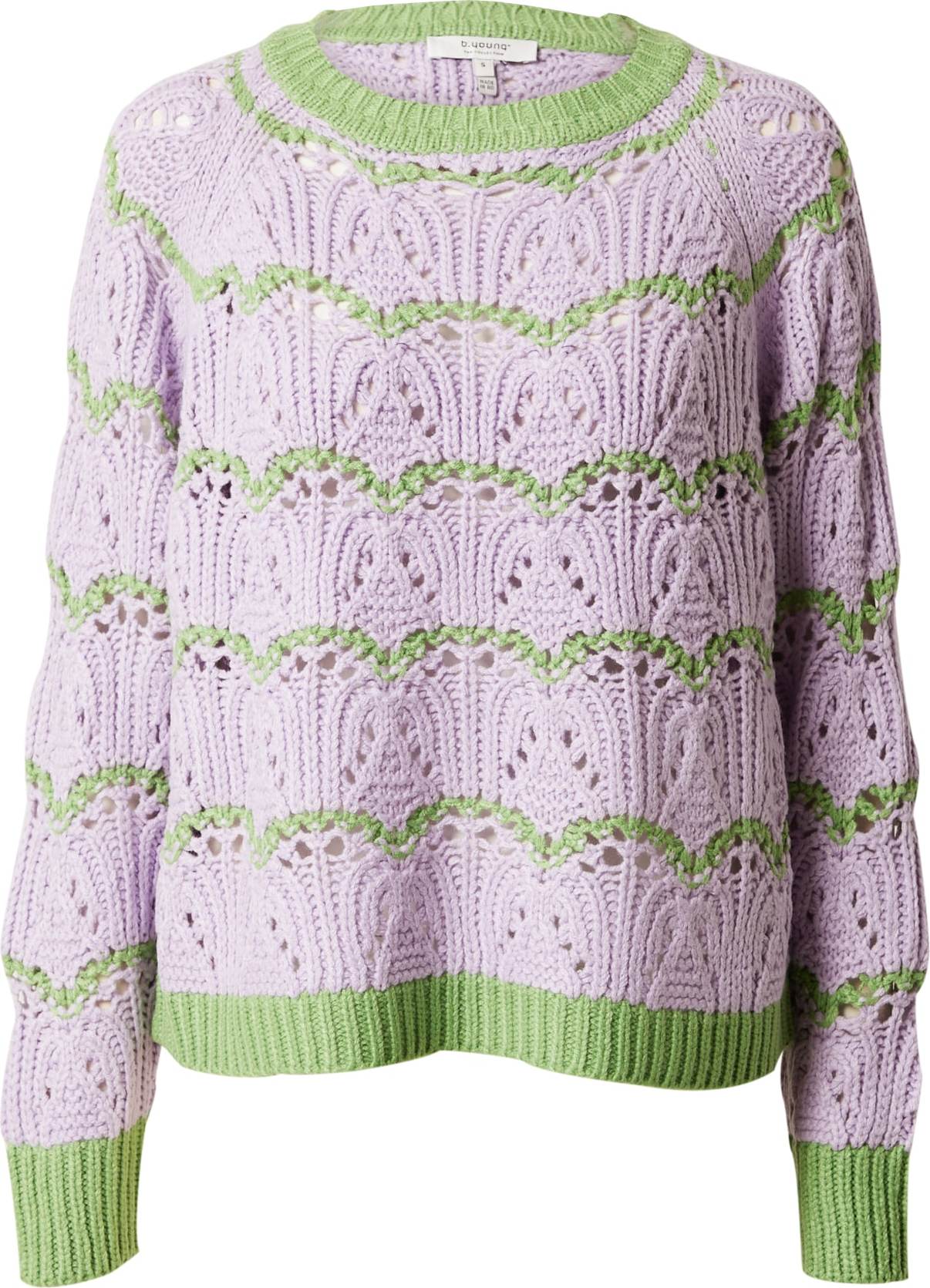 b.young Svetr 'TINKA' zelená / fialová