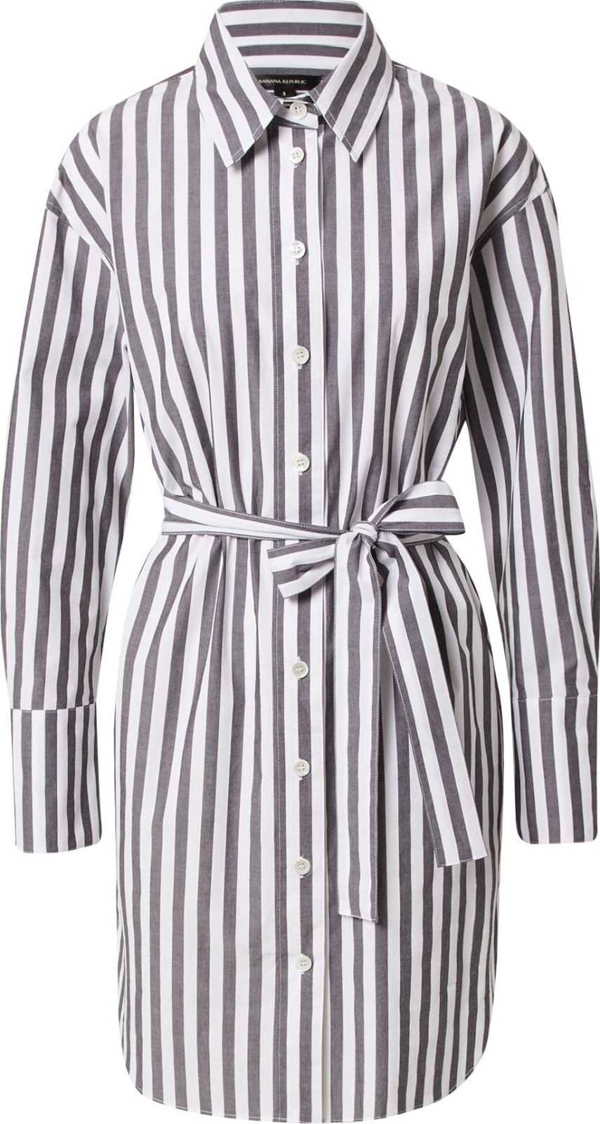 Banana Republic Košilové šaty černá / bílá