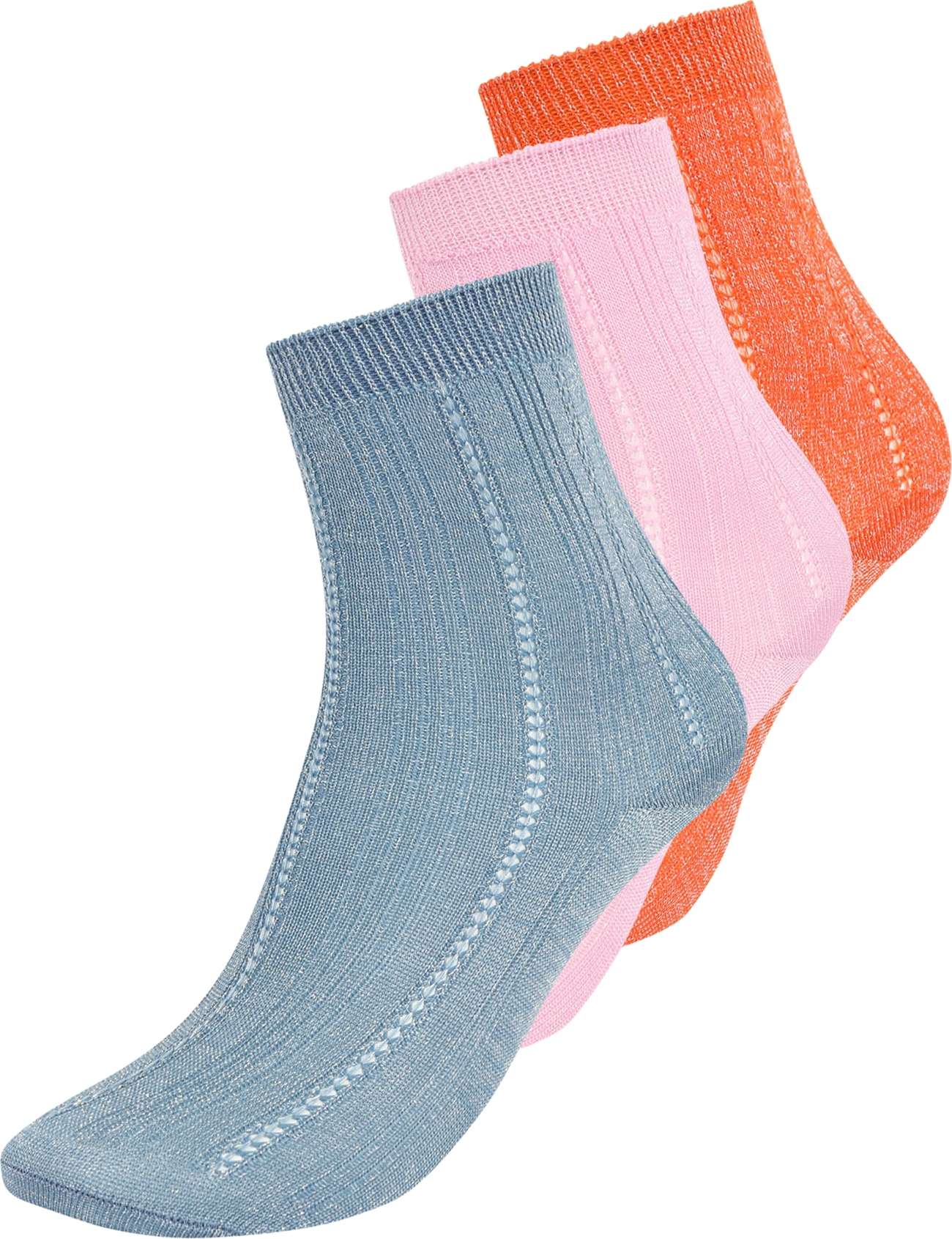 BeckSöndergaard Ponožky 'Drake' chladná modrá / tmavě oranžová / růžová