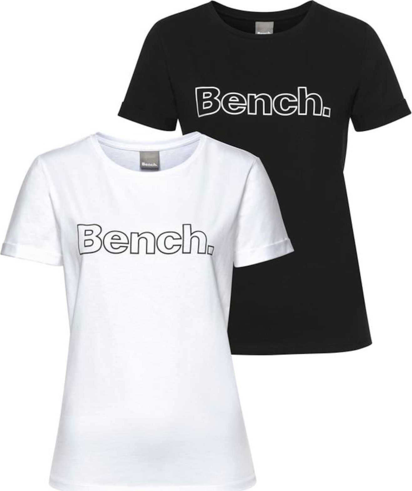 BENCH Tričko černá / bílá