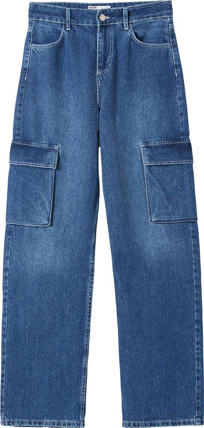Bershka Džíny s kapsami modrá