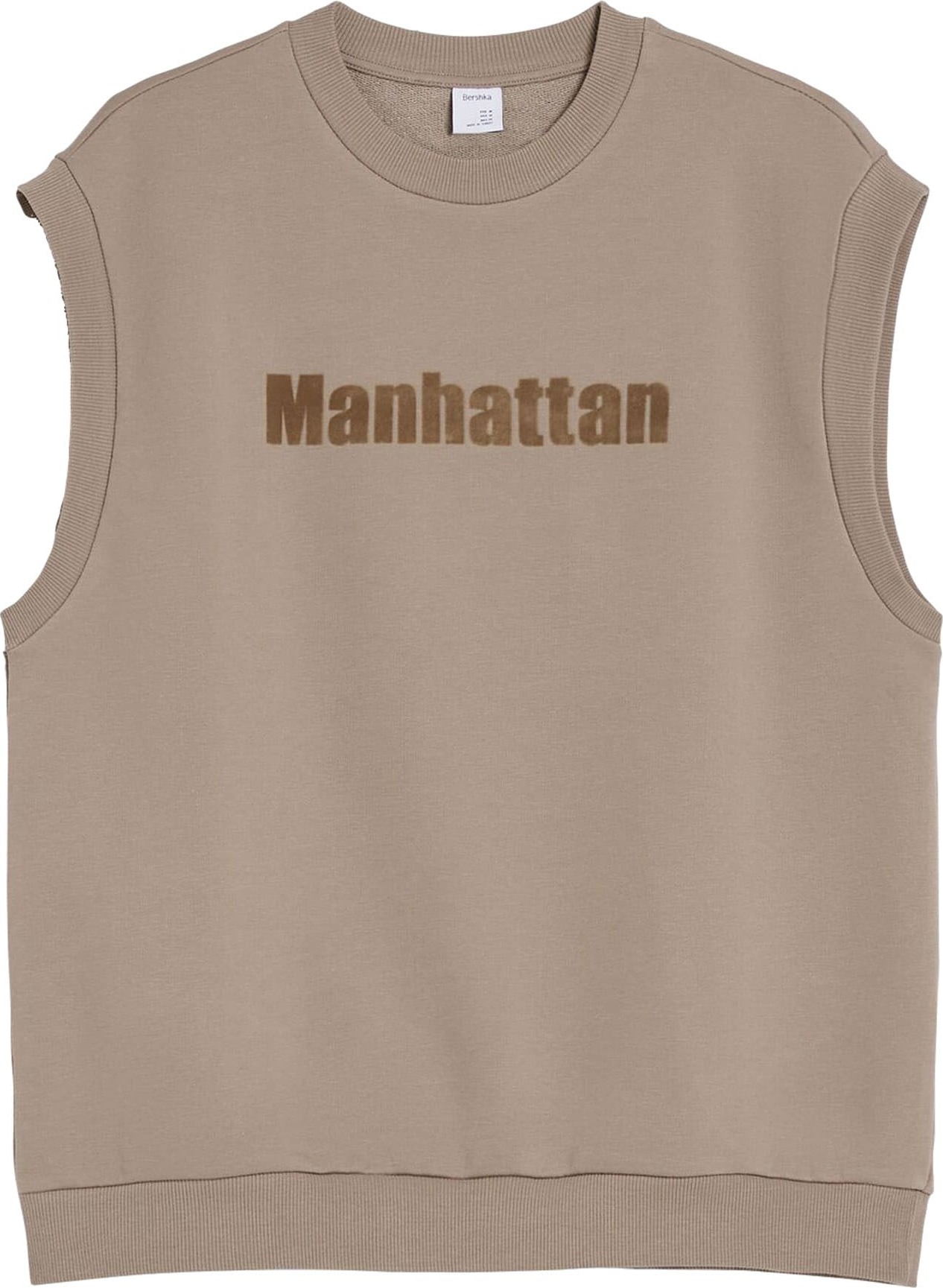 Bershka Mikina tmavě béžová / hnědá