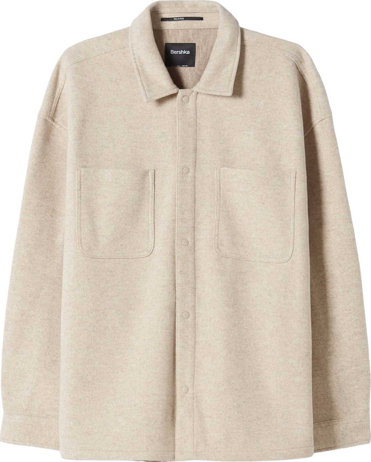 Bershka Přechodná bunda světle béžová