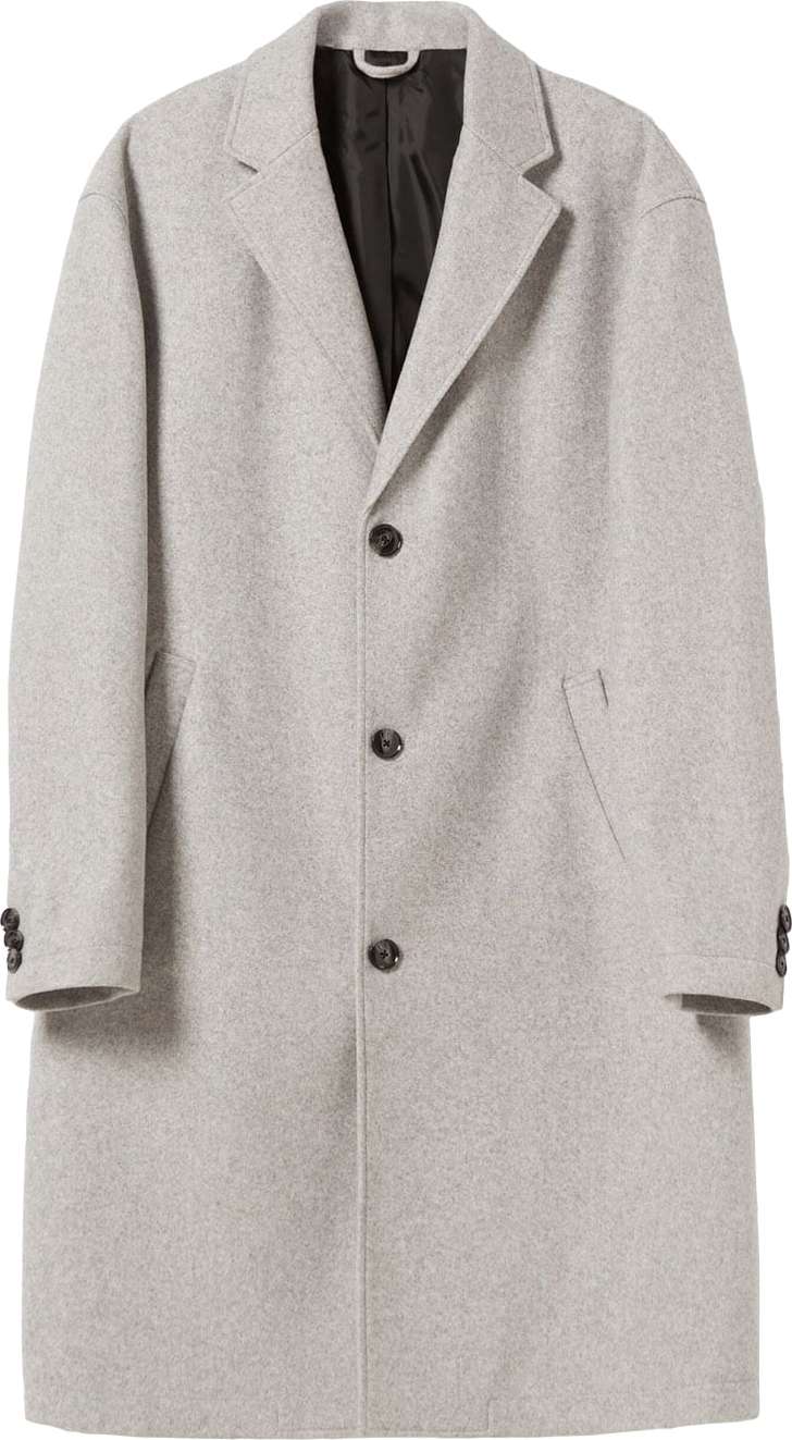 Bershka Přechodný kabát šedý melír