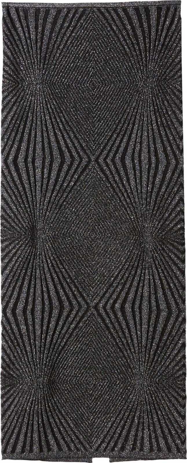 Bershka Sukně černá / stříbrná