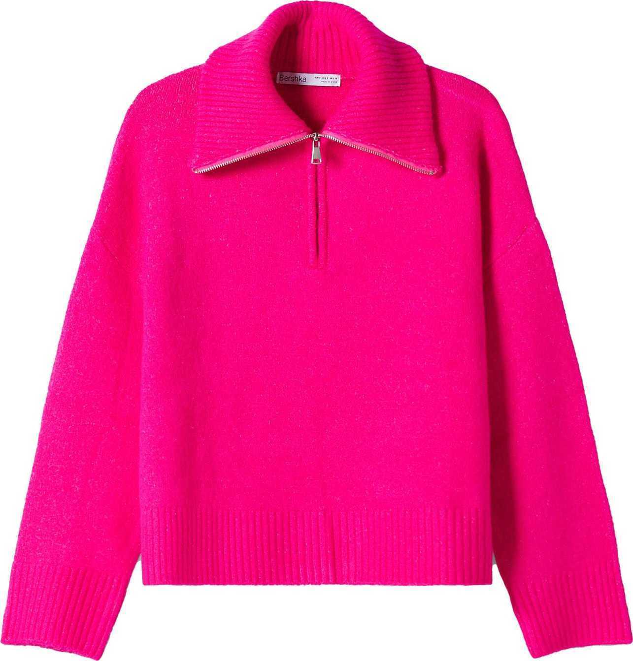 Bershka Svetr svítivě růžová