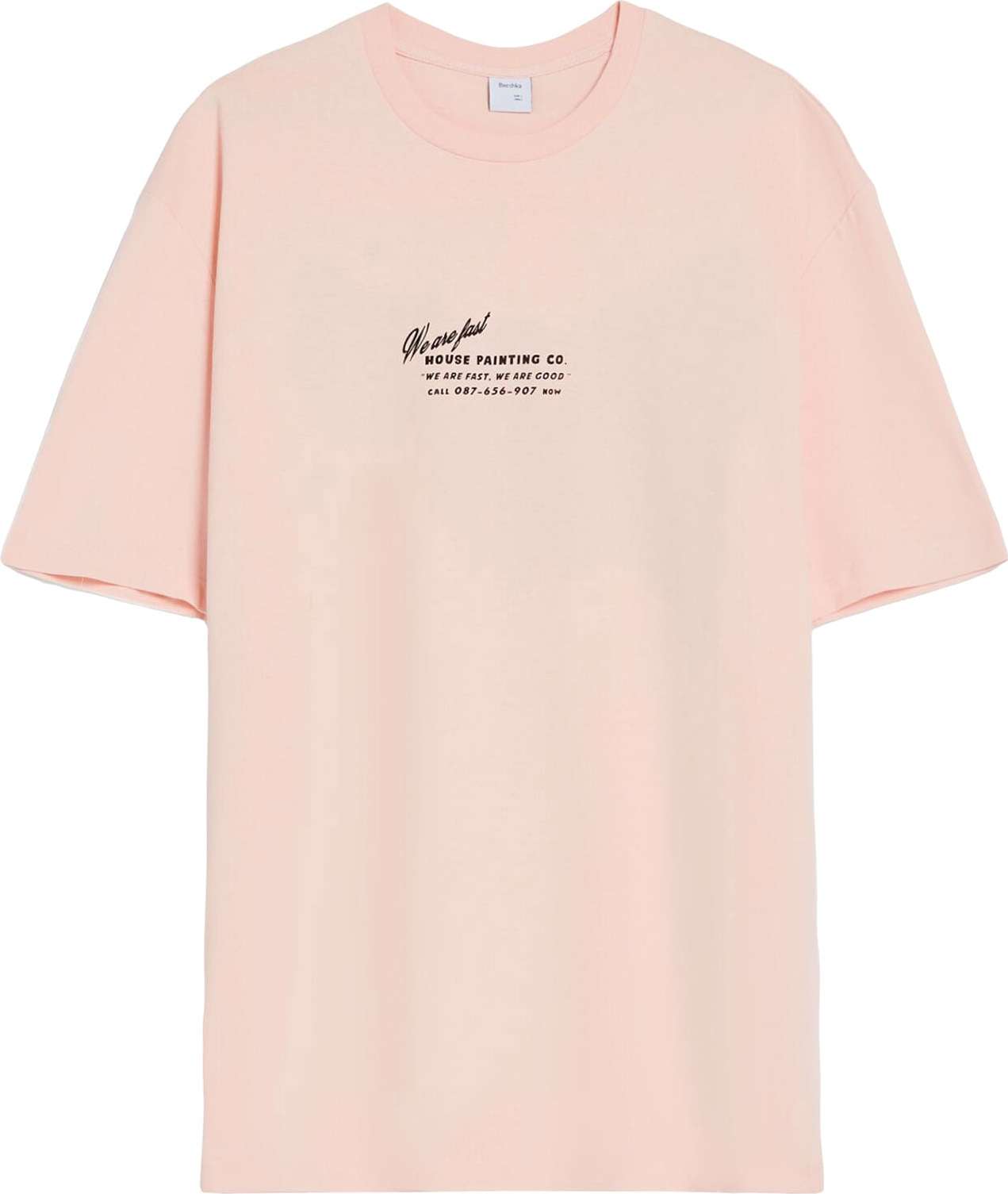 Bershka Tričko karamelová / světle zelená / broskvová / černá