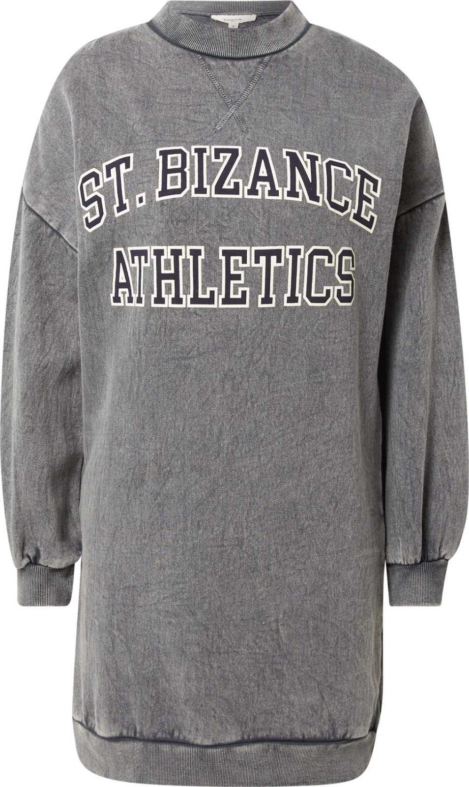 Bizance Paris Šaty 'FRESNO' tmavě modrá / tmavě šedá / bílá