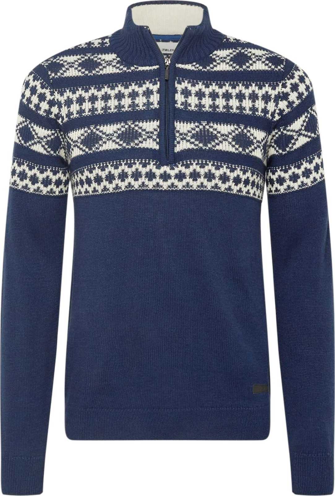 BLEND Svetr krémová / tmavě modrá