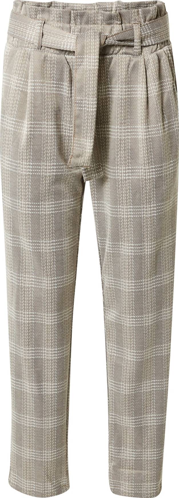 BLUE SEVEN Kalhoty se sklady v pase krémová / písková / tmavě béžová