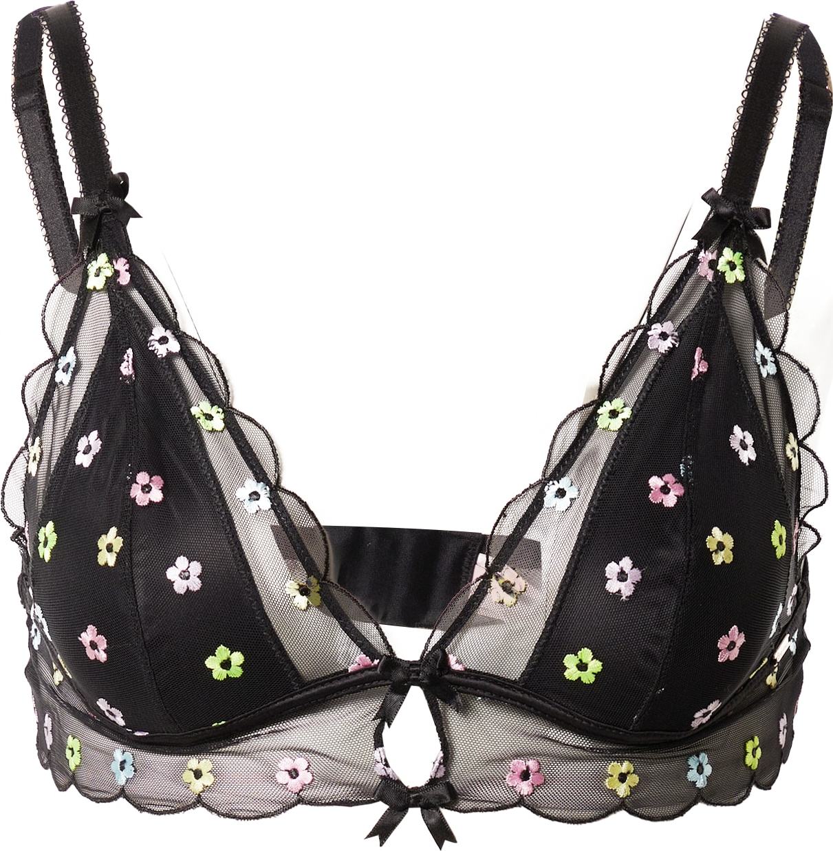 Boux Avenue Podprsenka 'MEGHAN' světle zelená / pastelová fialová / černá