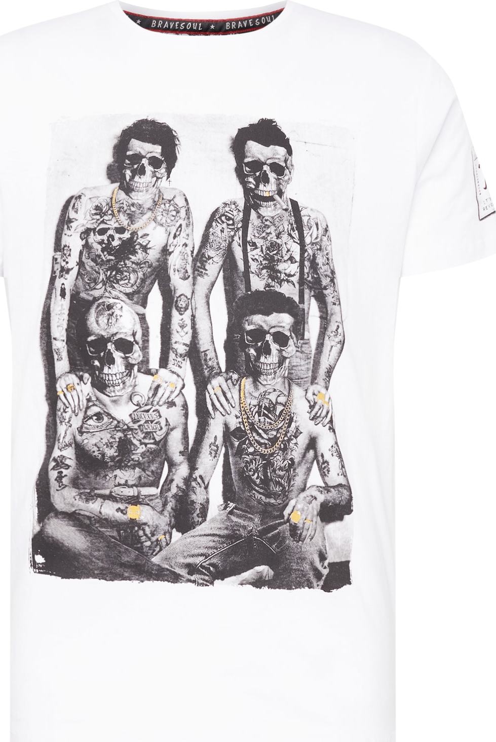 BRAVE SOUL Tričko zlatá / černá / bílá