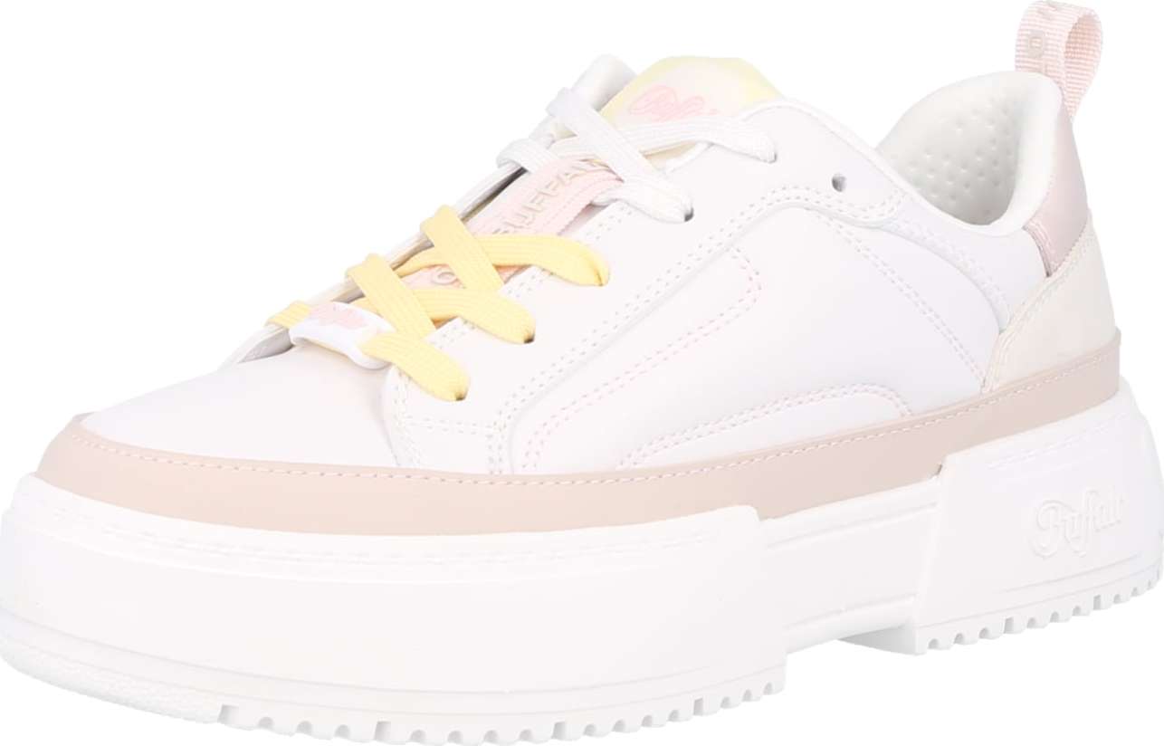 BUFFALO Tenisky pastelově žlutá / pastelově růžová / bílá