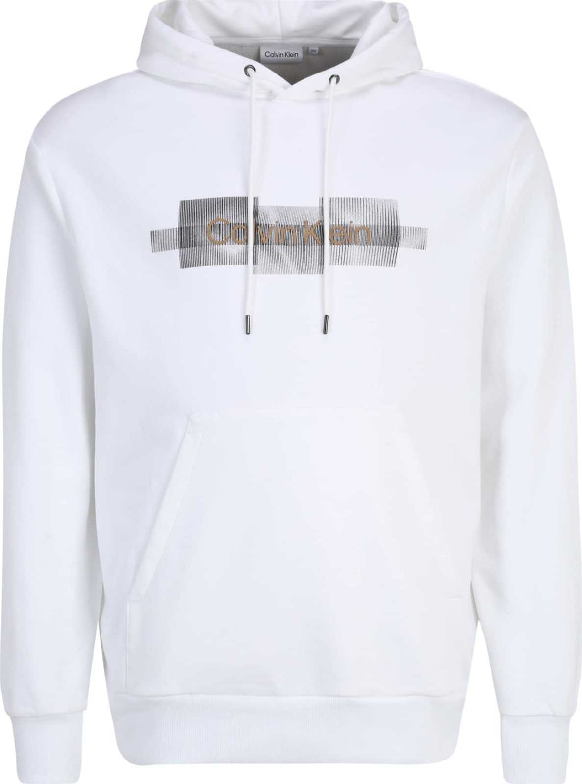 Calvin Klein Big & Tall Mikina světle hnědá / černá / offwhite