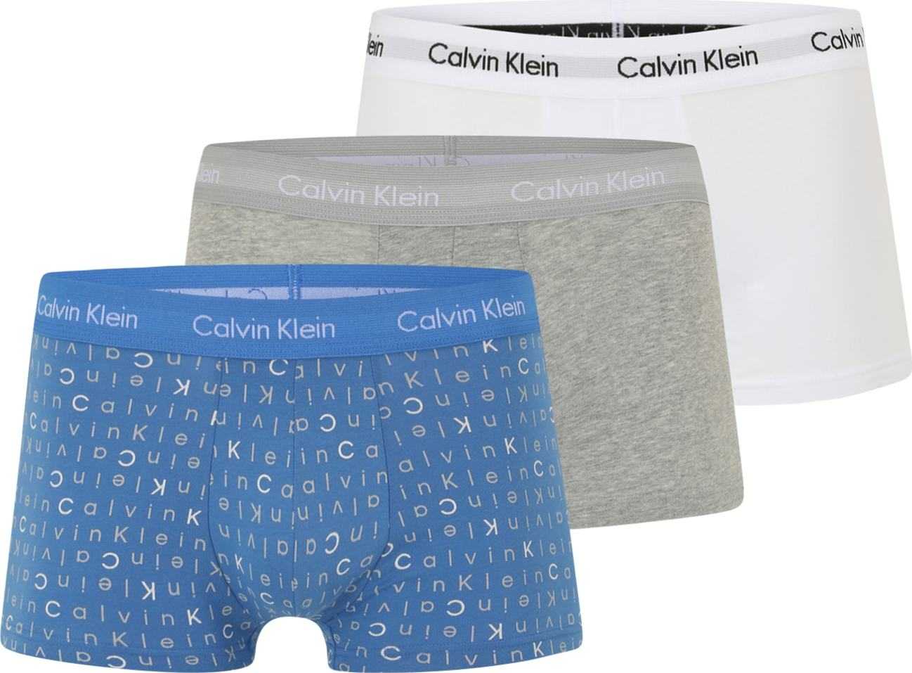 Calvin Klein Underwear Boxerky nebeská modř / šedý melír / černá / bílá