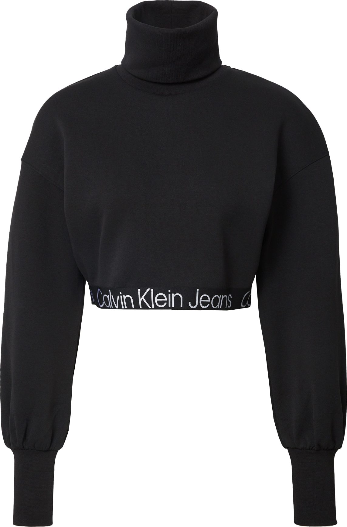 Calvin Klein Jeans Mikina černá / bílá