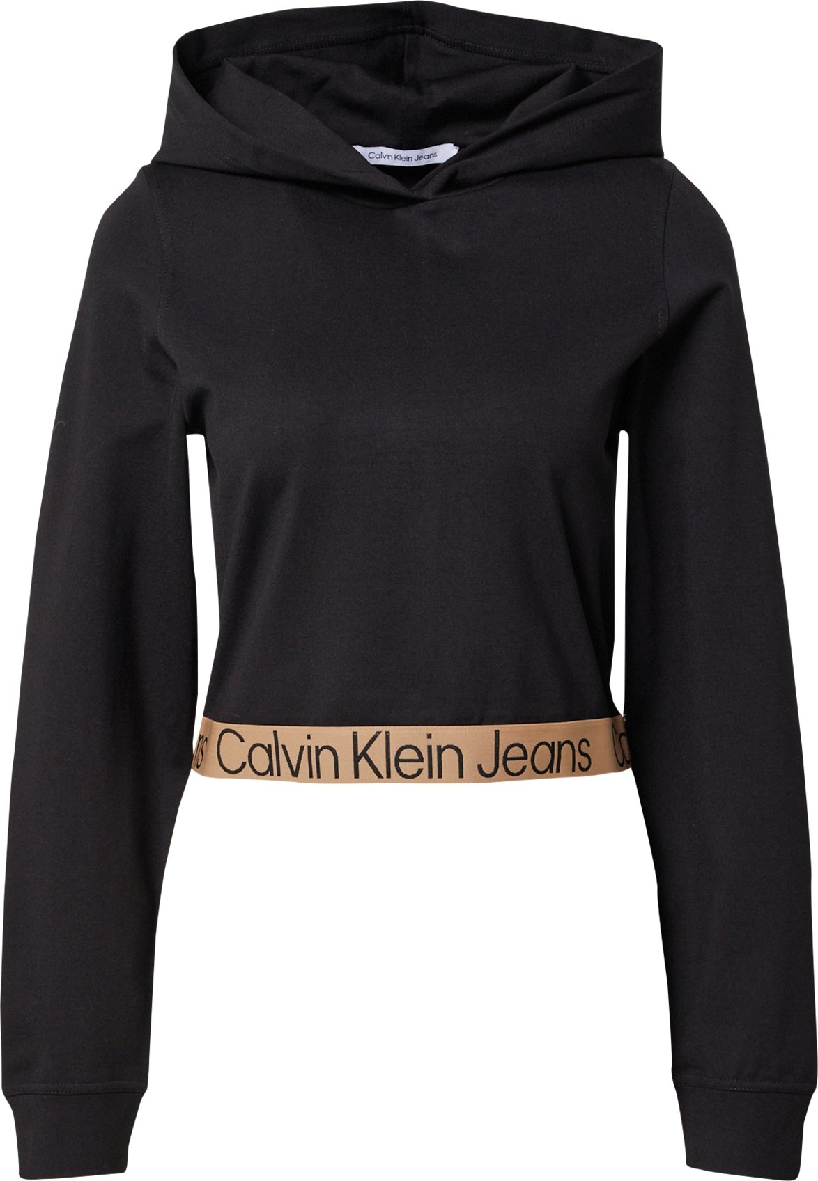 Calvin Klein Jeans Tričko světle hnědá / černá