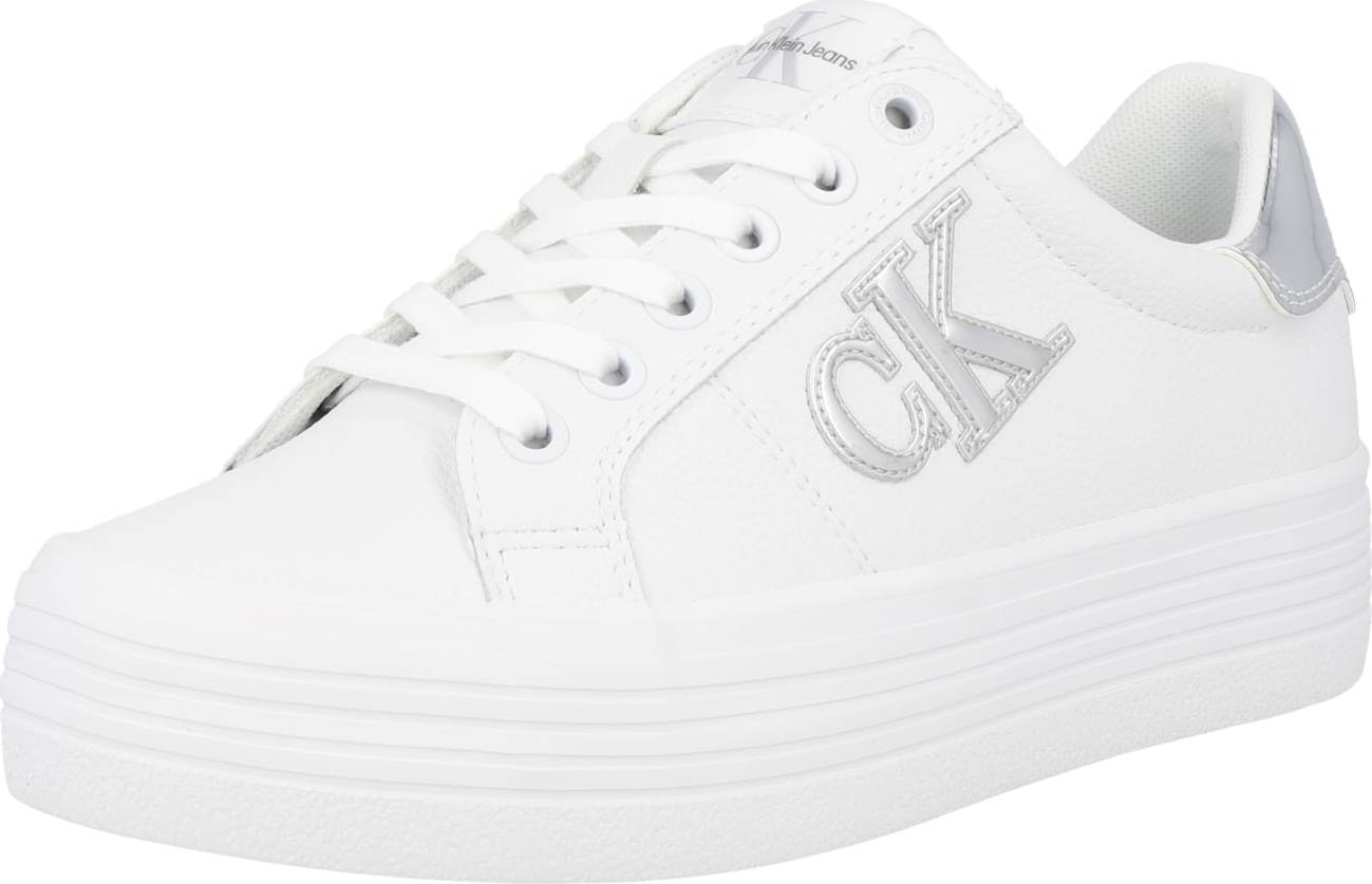 Calvin Klein Jeans Tenisky stříbrná / bílá