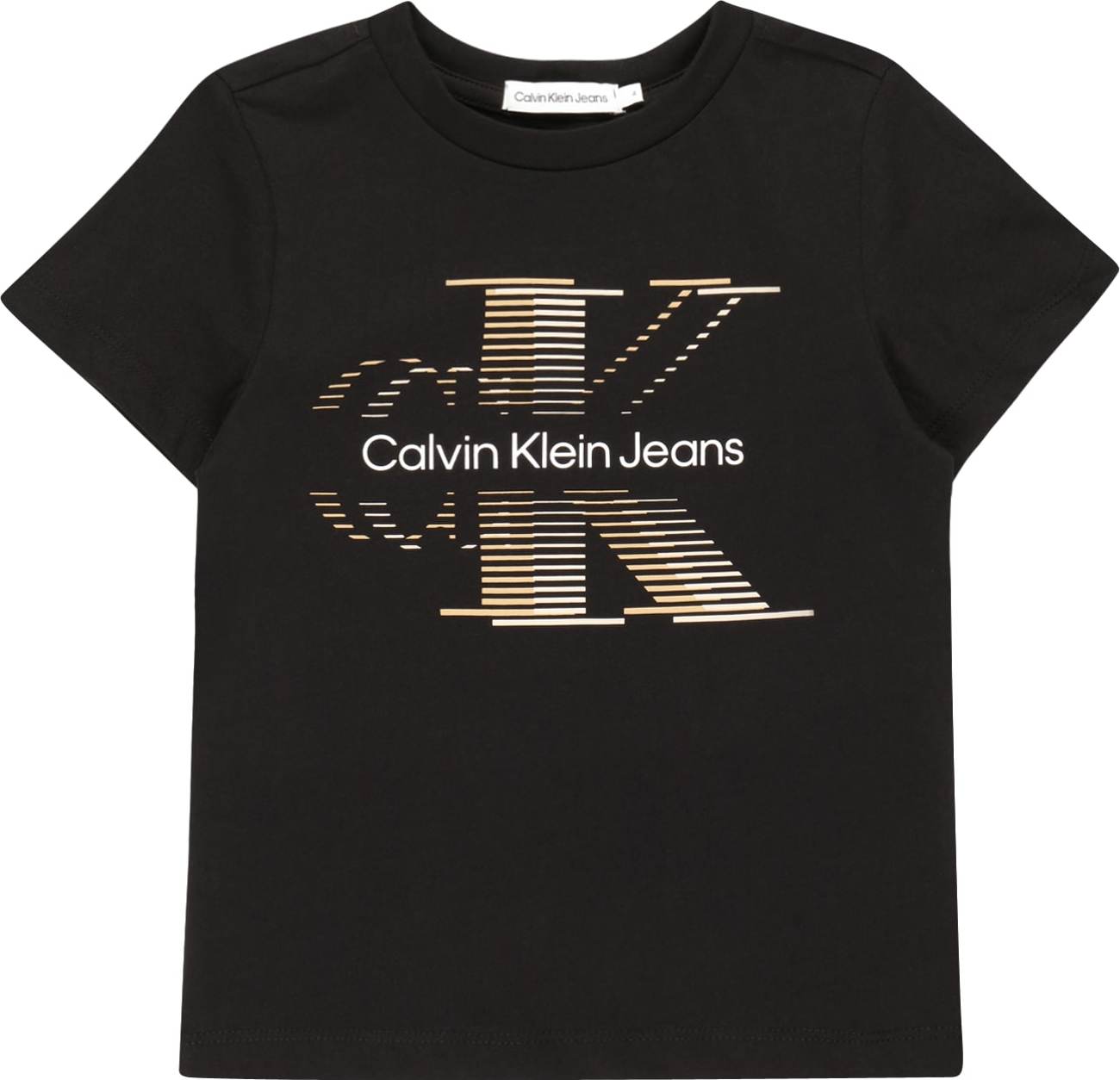 Calvin Klein Jeans Tričko béžová / černá / bílá
