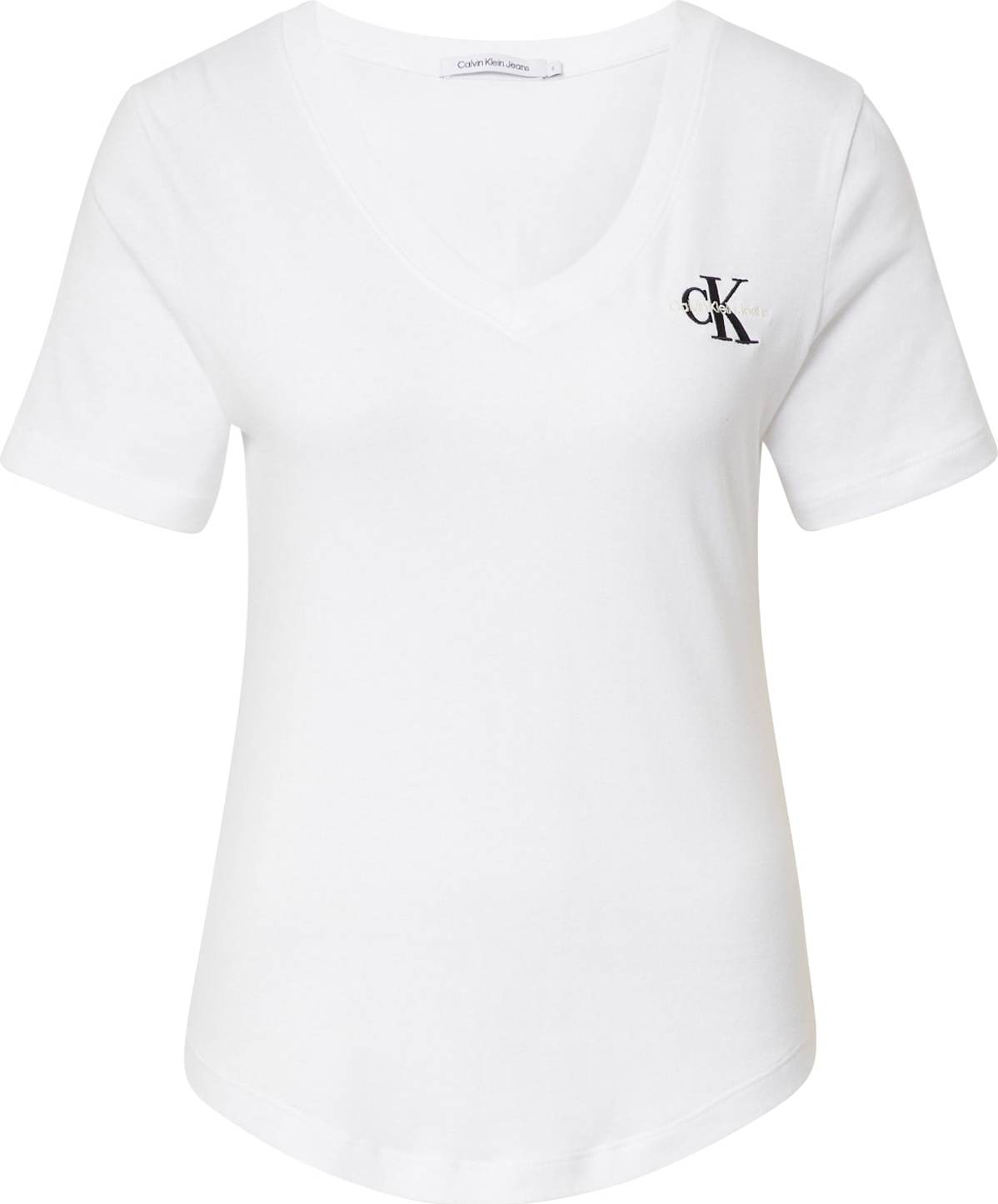 Calvin Klein Jeans Tričko černá / bílá