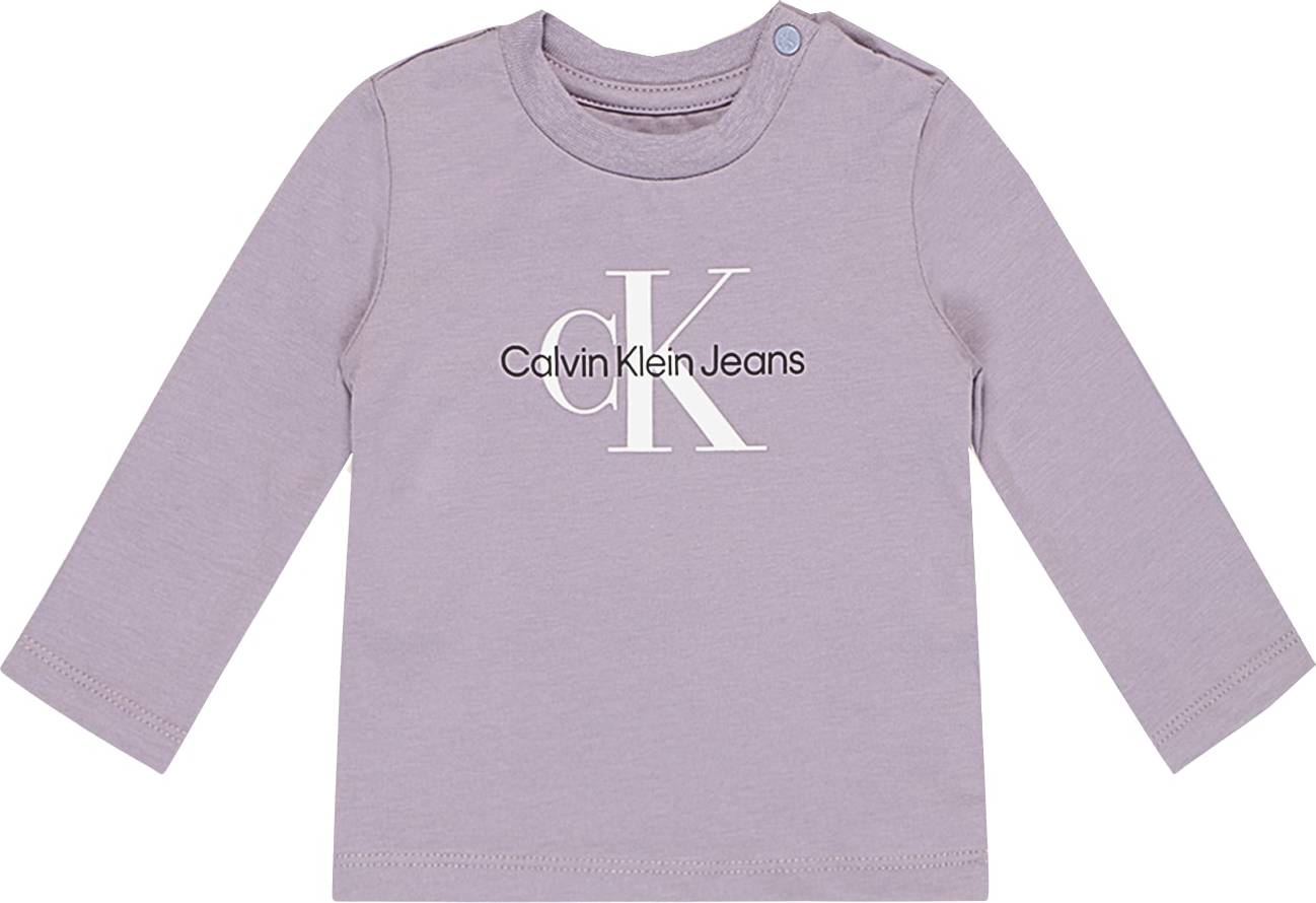 Calvin Klein Jeans Tričko krémová / světle fialová / černá / bílá