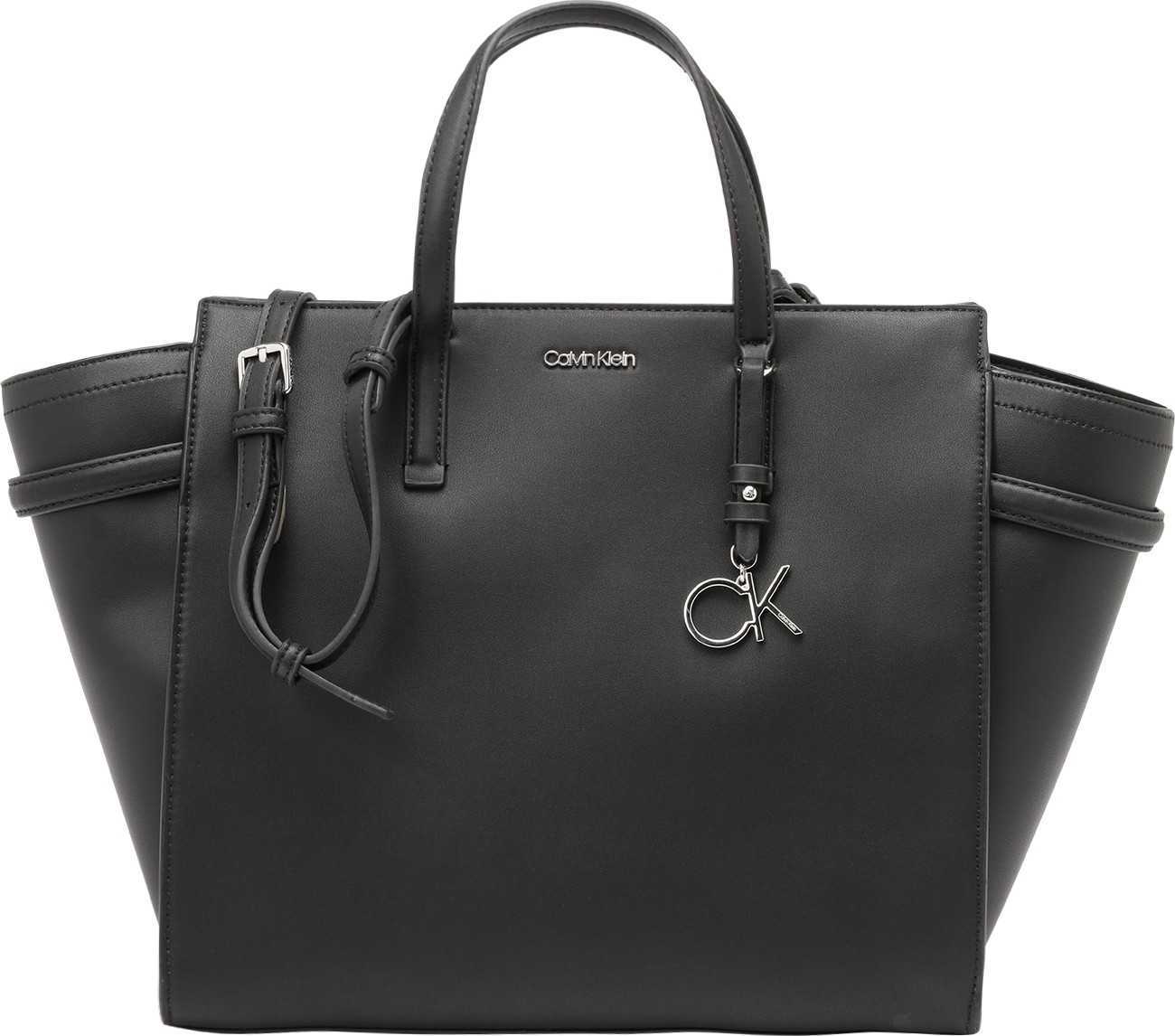 Calvin Klein Nákupní taška černá / stříbrná
