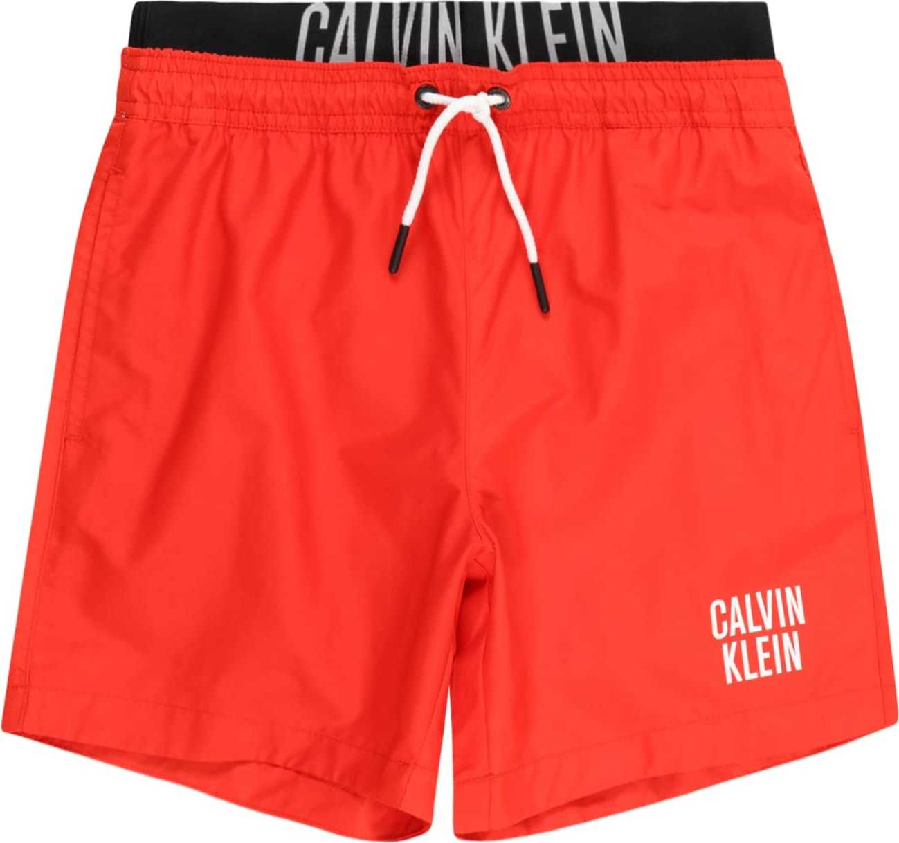 Calvin Klein Swimwear Plavecké šortky 'Intense Power' červená / černá / bílá