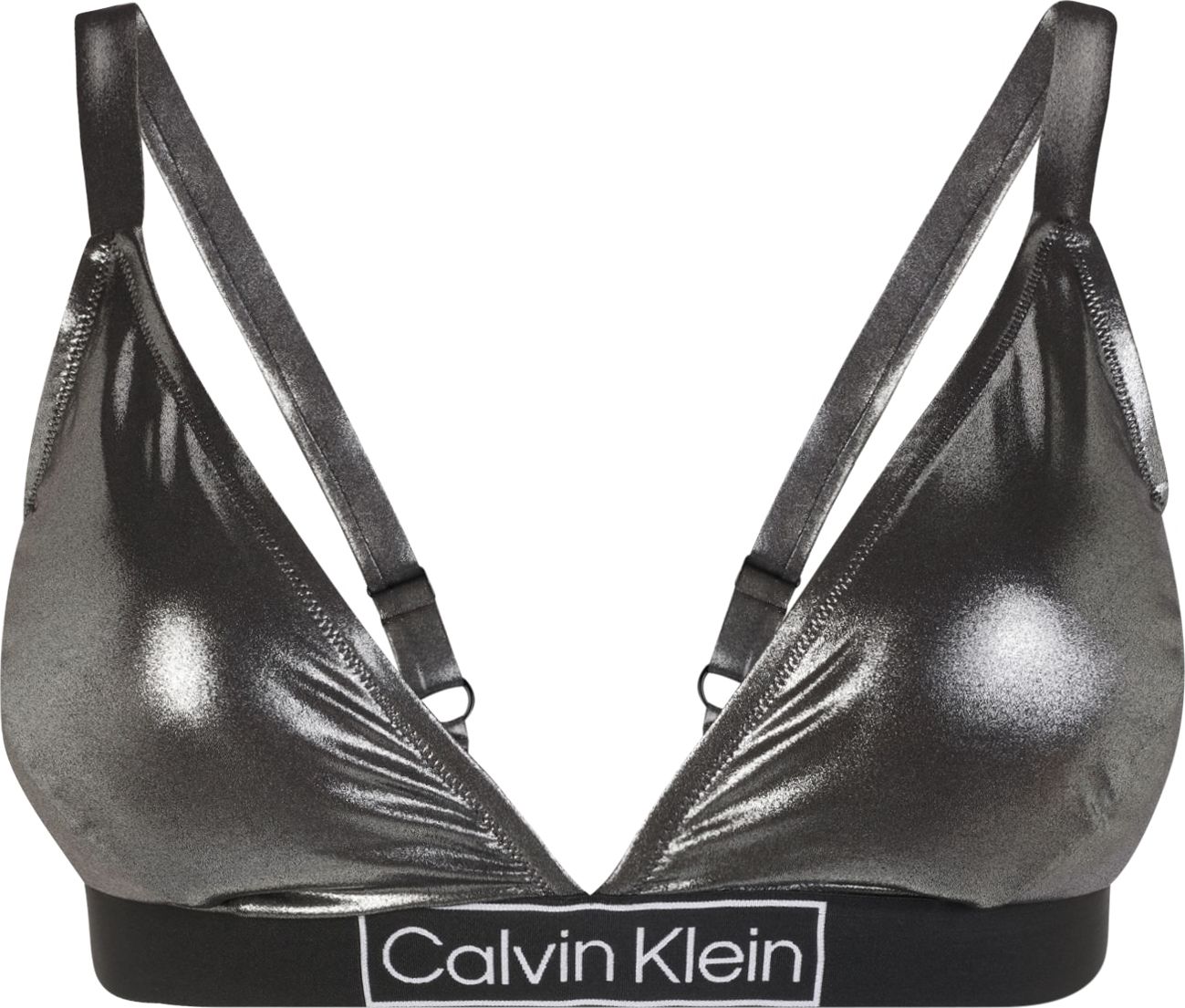 Calvin Klein Swimwear Plus Horní díl plavek stříbrně šedá / černá / bílá