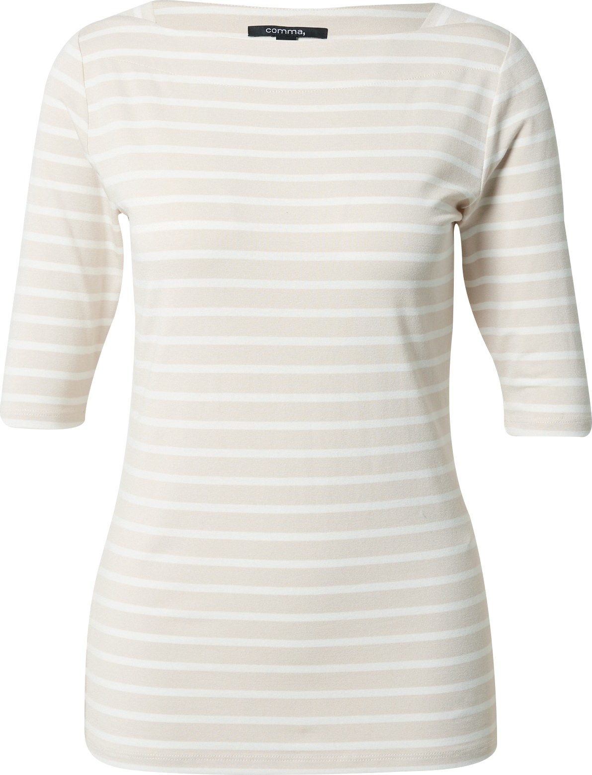 COMMA Tričko světle béžová / bílá