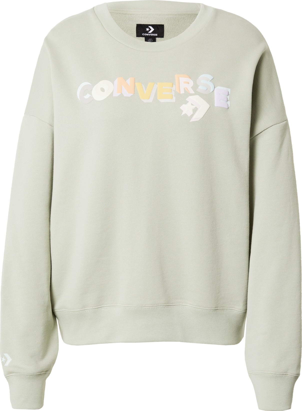 CONVERSE Mikina žlutá / pastelově zelená / oranžová / bílá